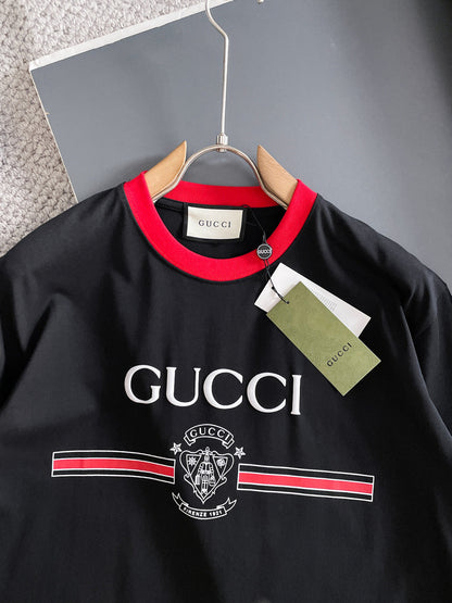 060311 New high-quality collared patchwork color-blocking T-shirt