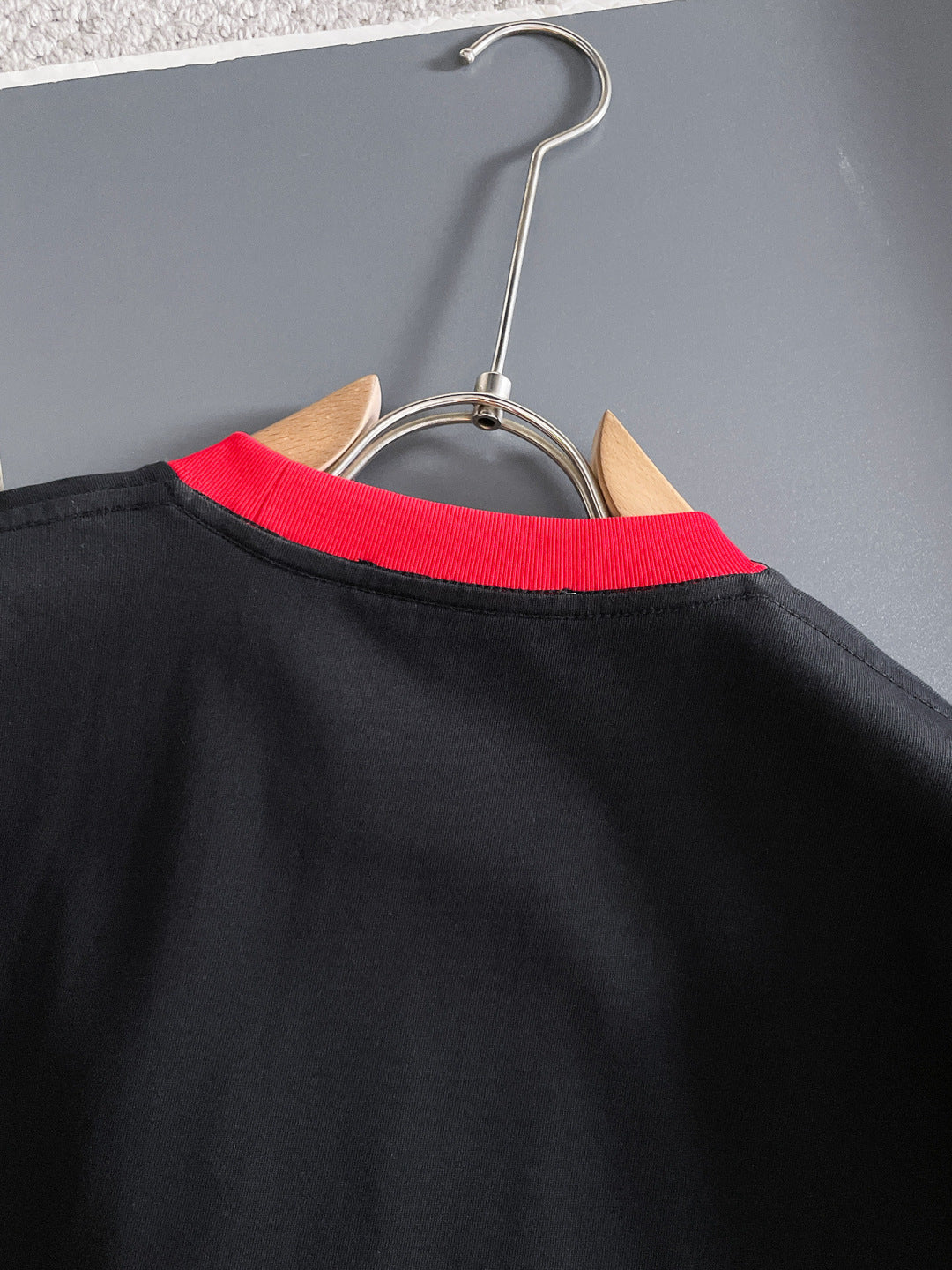 060311 New high-quality collared patchwork color-blocking T-shirt