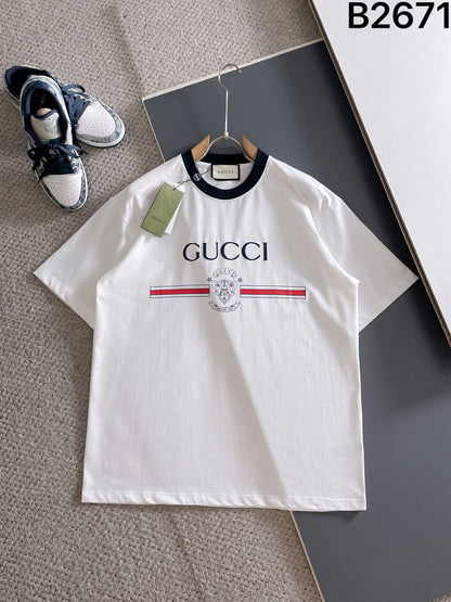 060311 New high-quality collared patchwork color-blocking T-shirt