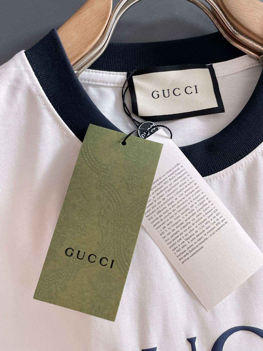 060311 New high-quality collared patchwork color-blocking T-shirt