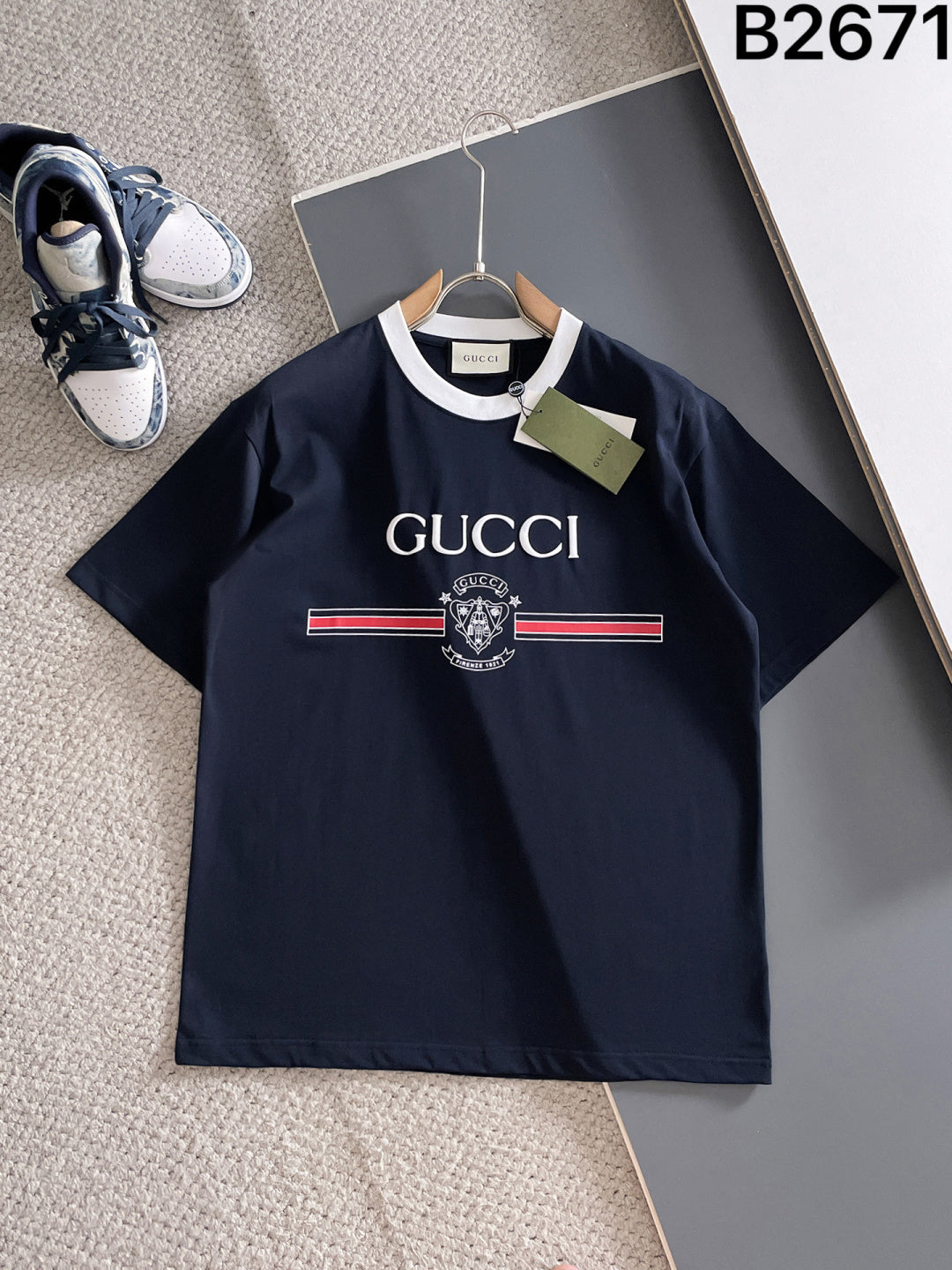 060311 New high-quality collared patchwork color-blocking T-shirt