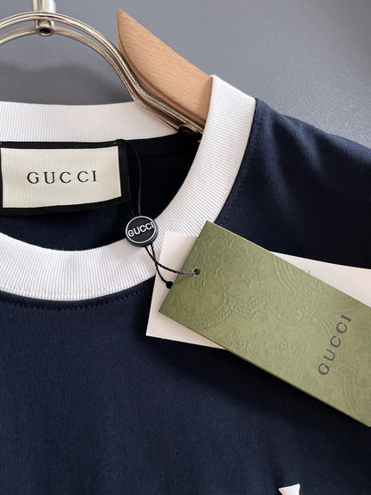 060311 New high-quality collared patchwork color-blocking T-shirt