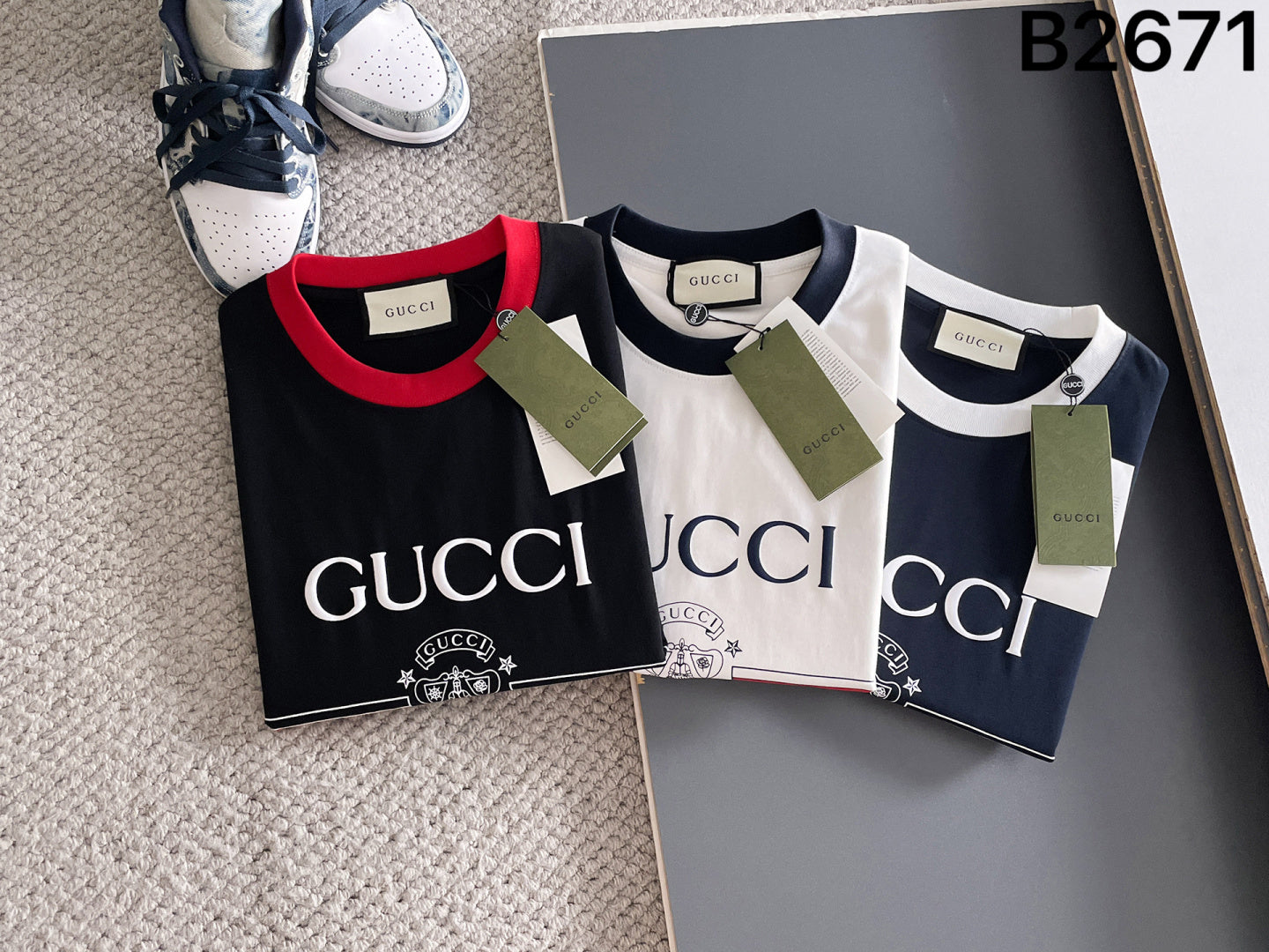 060311 New high-quality collared patchwork color-blocking T-shirt