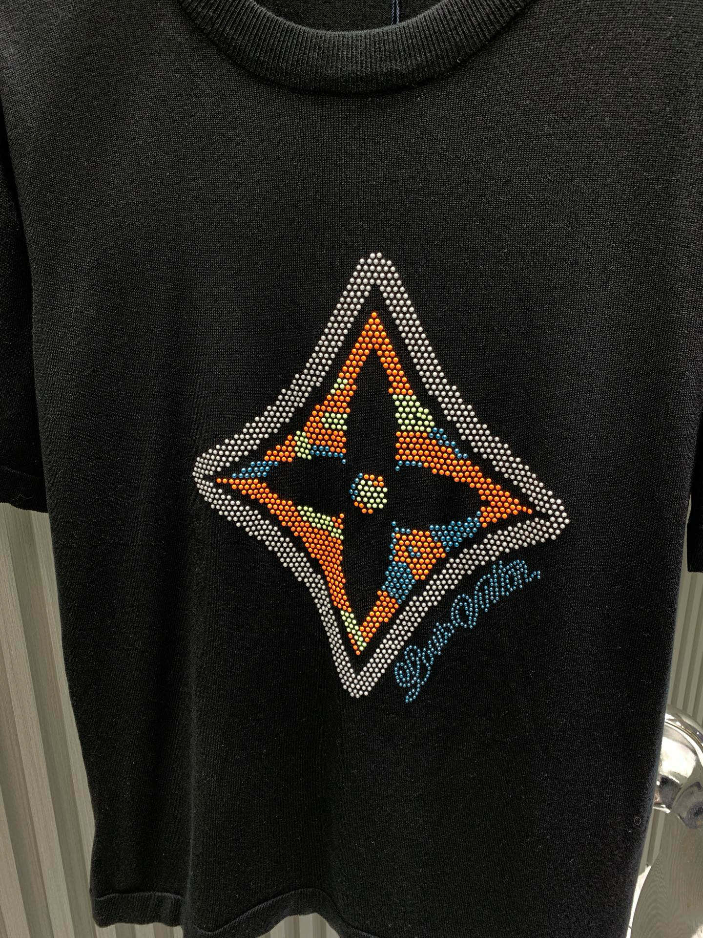 060311 New high-quality embroidered diamond soft knit T-shirt