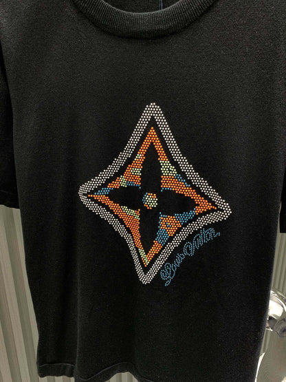 060311 New high-quality embroidered diamond soft knit T-shirt