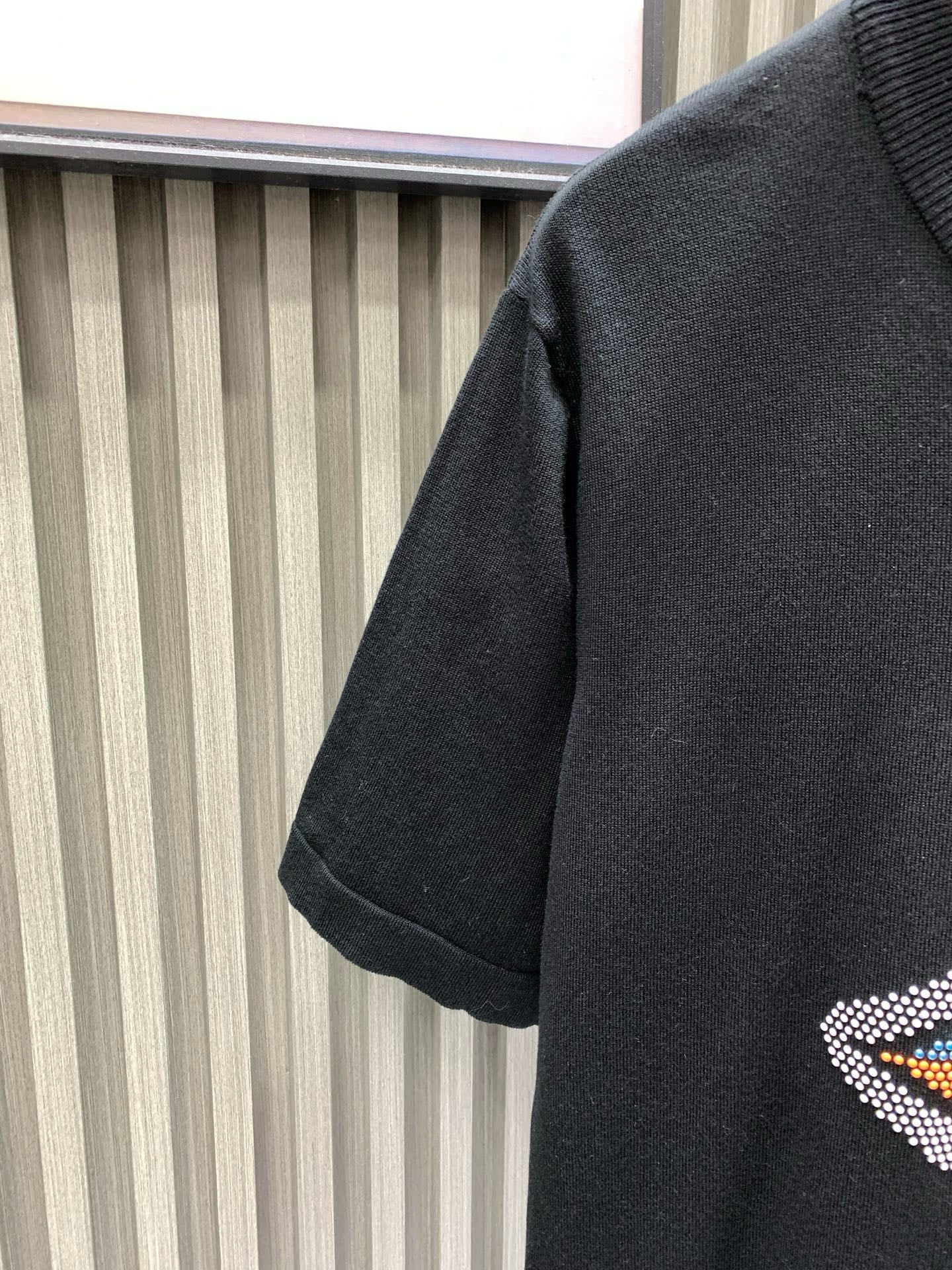 060311 New high-quality embroidered diamond soft knit T-shirt