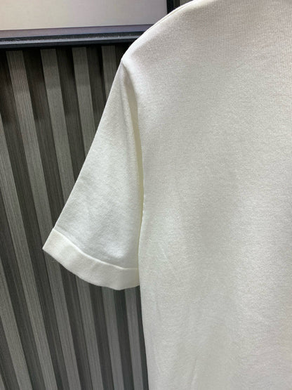 060311 New high-quality embroidered diamond soft knit T-shirt