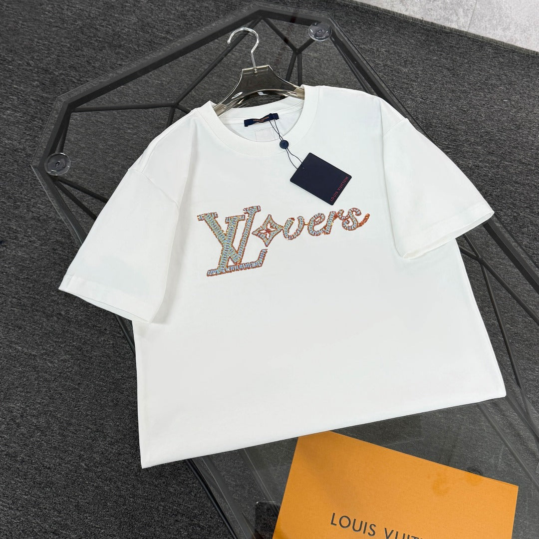 060311 New high-quality sequin embroidered thick T-shirt
