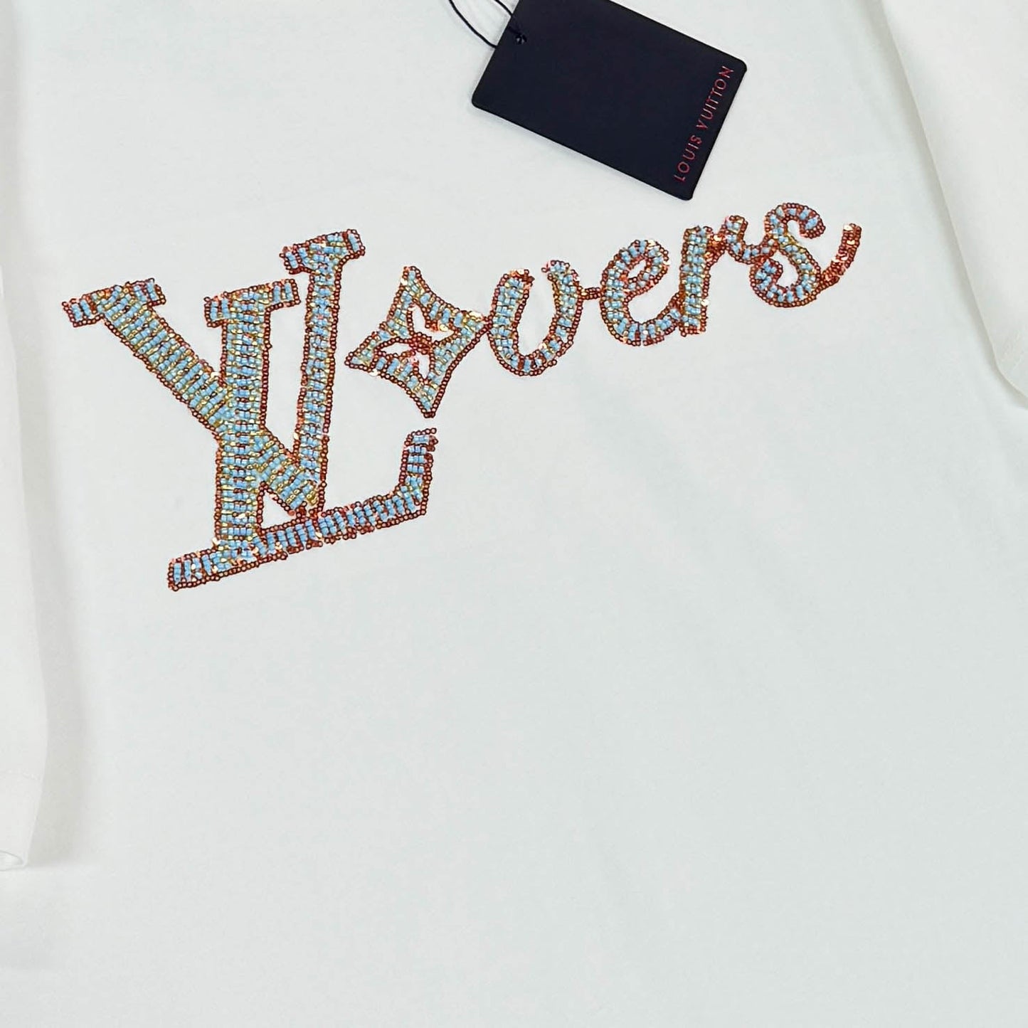 060311 New high-quality sequin embroidered thick T-shirt