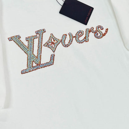 060311 New high-quality sequin embroidered thick T-shirt