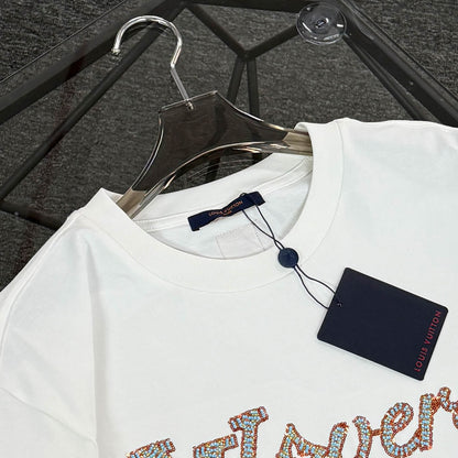 060311 New high-quality sequin embroidered thick T-shirt