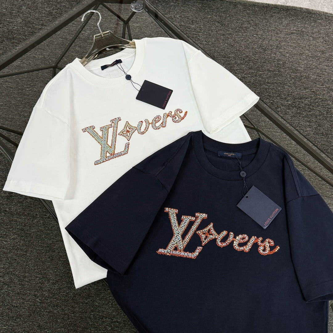 060311 New high-quality sequin embroidered thick T-shirt