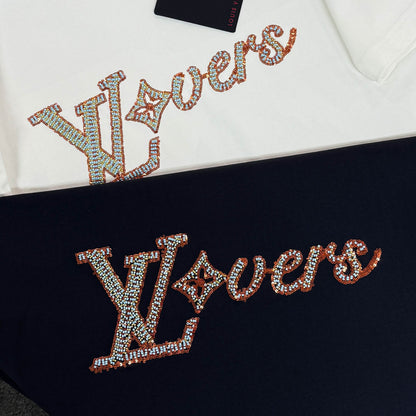 060311 New high-quality sequin embroidered thick T-shirt