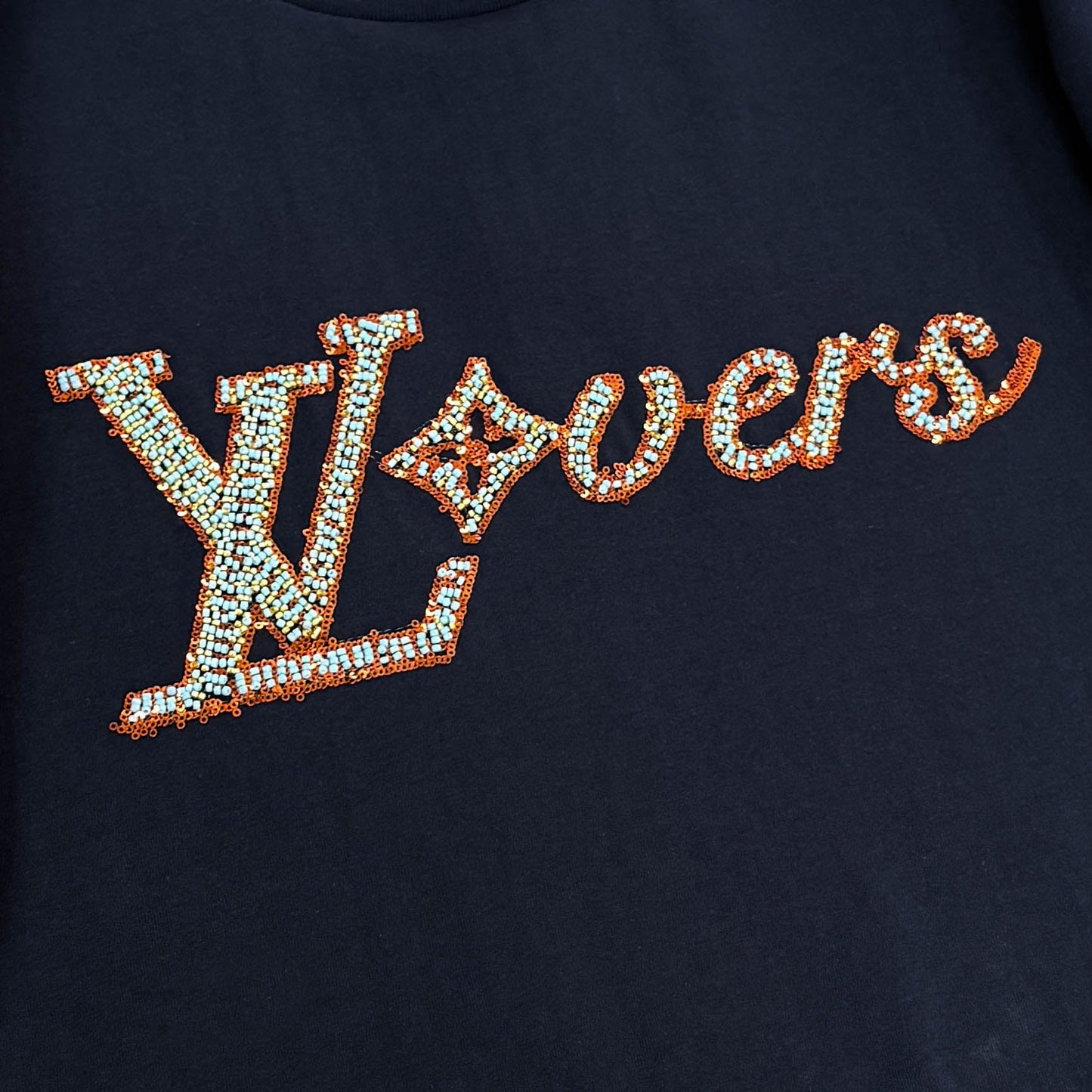 060311 New high-quality sequin embroidered thick T-shirt