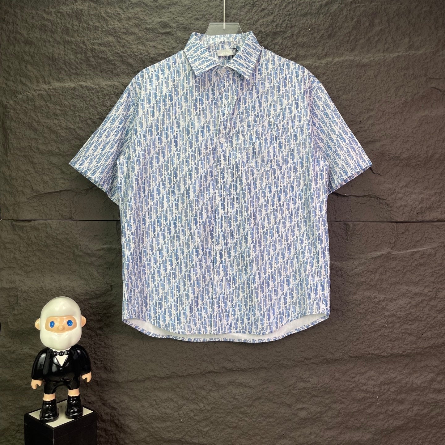 260315 New high-quality full-letter printed jacquard short-sleeved shirt