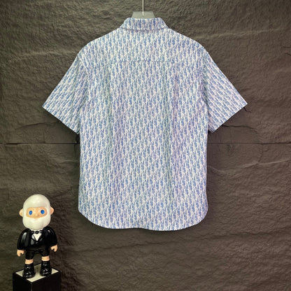 260315 New high-quality full-letter printed jacquard short-sleeved shirt