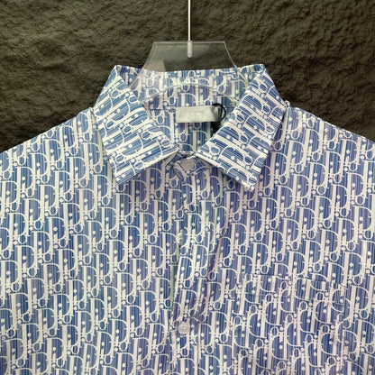 260315 New high-quality full-letter printed jacquard short-sleeved shirt