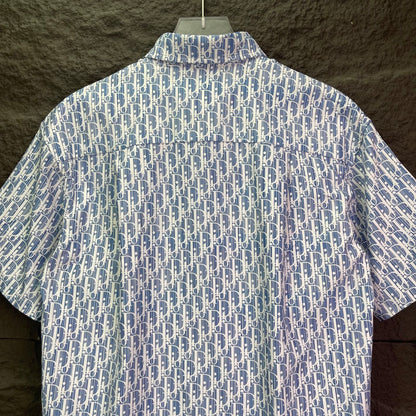260315 New high-quality full-letter printed jacquard short-sleeved shirt