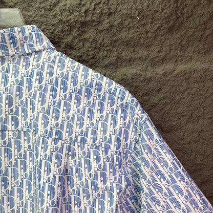 260315 New high-quality full-letter printed jacquard short-sleeved shirt
