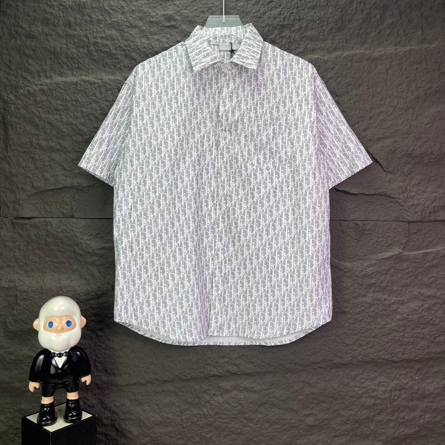 260315 New high-quality full-letter printed jacquard short-sleeved shirt