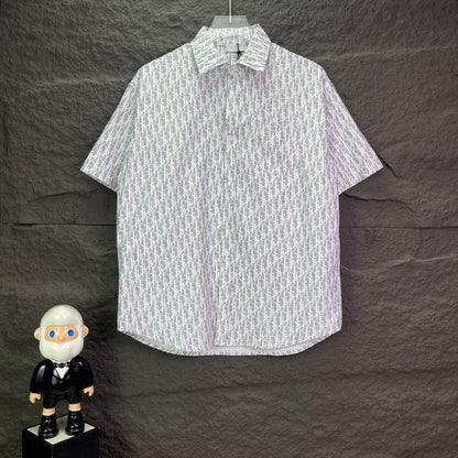 260315 New high-quality full-letter printed jacquard short-sleeved shirt