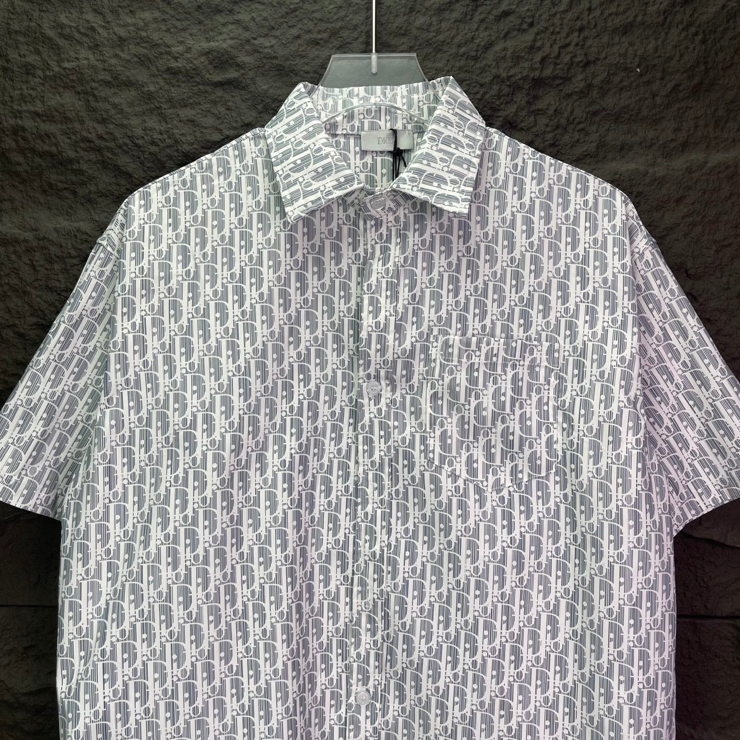 260315 New high-quality full-letter printed jacquard short-sleeved shirt