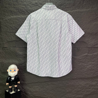 260315 New high-quality full-letter printed jacquard short-sleeved shirt