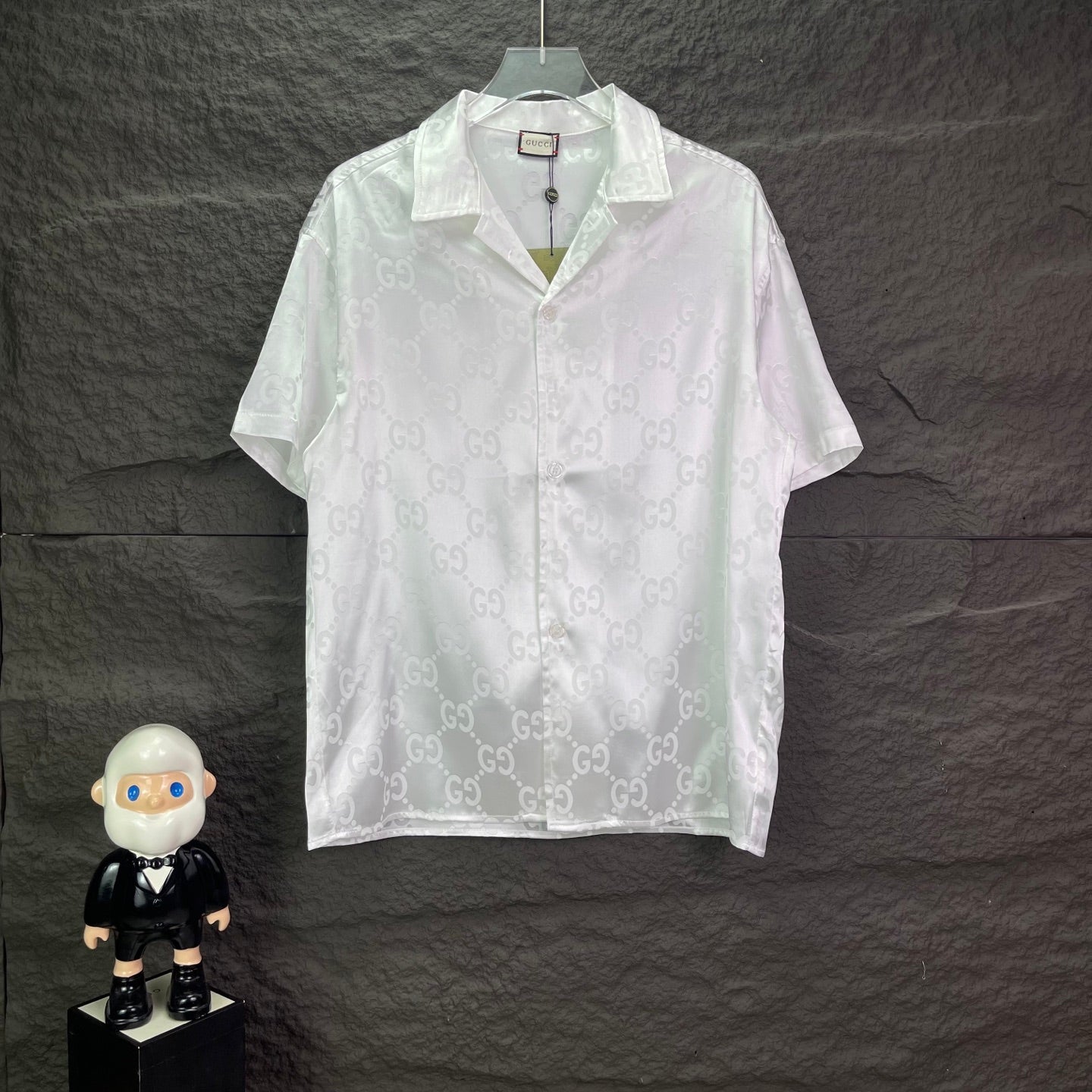 260315 New high-quality full-letter printed jacquard short-sleeved shirt