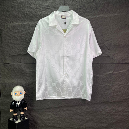 260315 New high-quality full-letter printed jacquard short-sleeved shirt