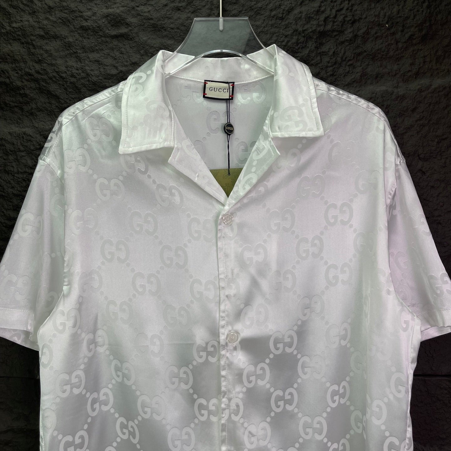 260315 New high-quality full-letter printed jacquard short-sleeved shirt