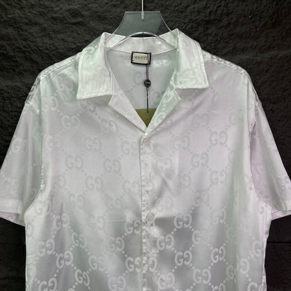 260315 New high-quality full-letter printed jacquard short-sleeved shirt