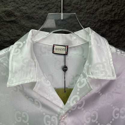 260315 New high-quality full-letter printed jacquard short-sleeved shirt
