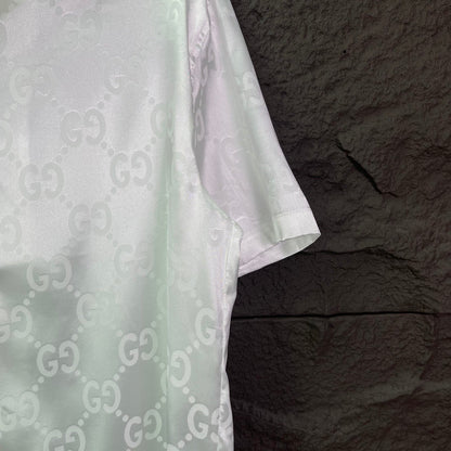 260315 New high-quality full-letter printed jacquard short-sleeved shirt