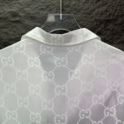 260315 New high-quality full-letter printed jacquard short-sleeved shirt