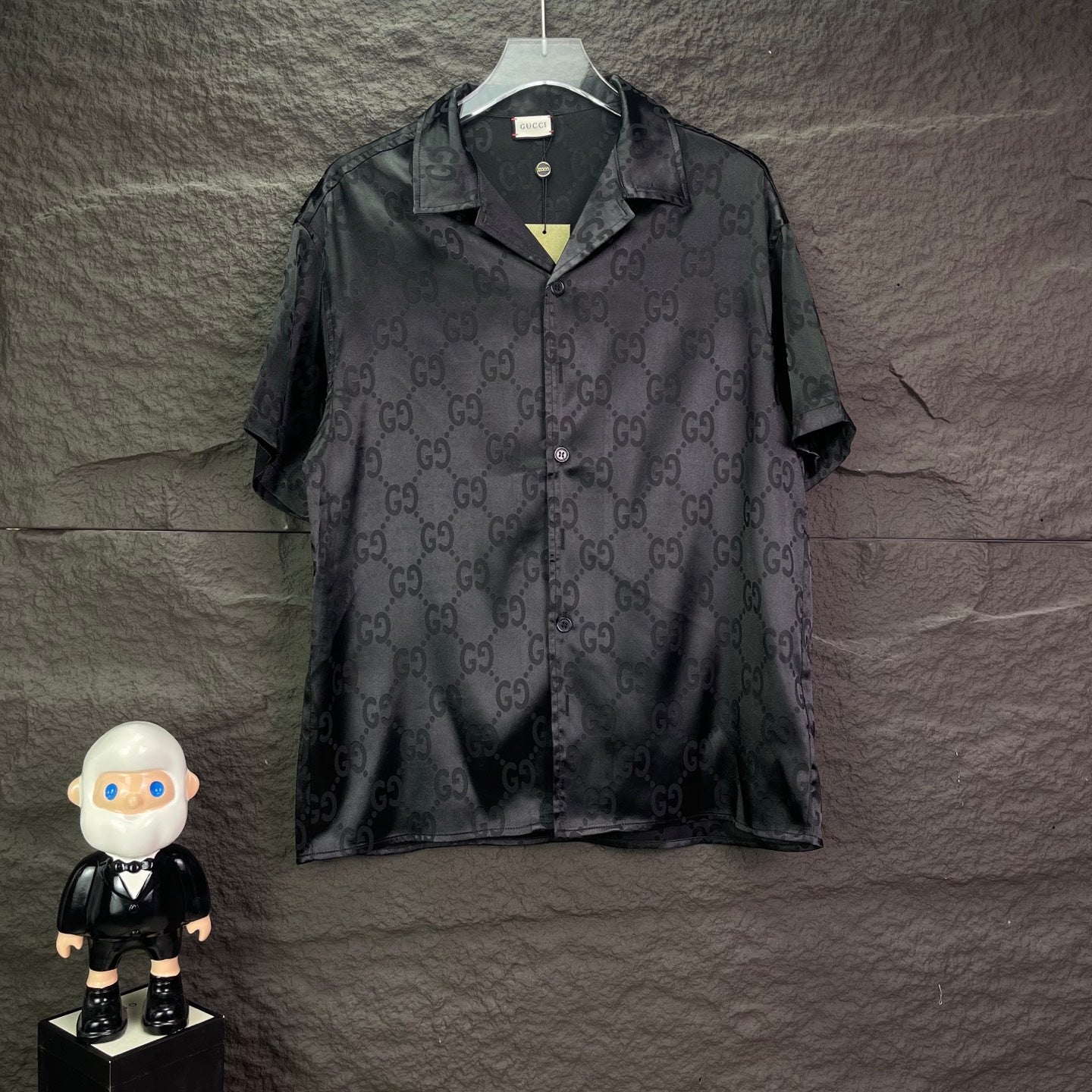 260315 New high-quality full-letter printed jacquard short-sleeved shirt