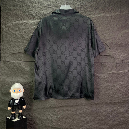 260315 New high-quality full-letter printed jacquard short-sleeved shirt