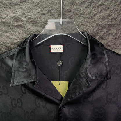 260315 New high-quality full-letter printed jacquard short-sleeved shirt
