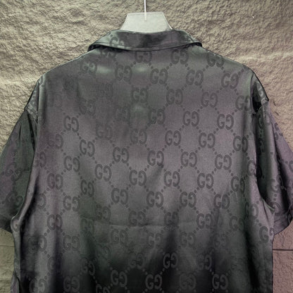 260315 New high-quality full-letter printed jacquard short-sleeved shirt