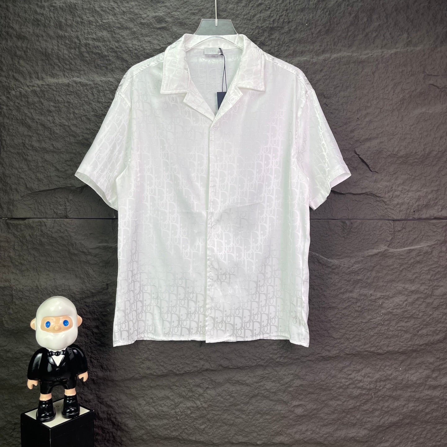 260315 New high-quality full-letter printed jacquard short-sleeved shirt