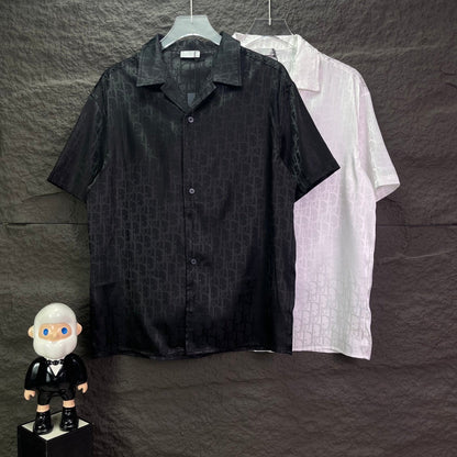 260315 New high-quality full-letter printed jacquard short-sleeved shirt