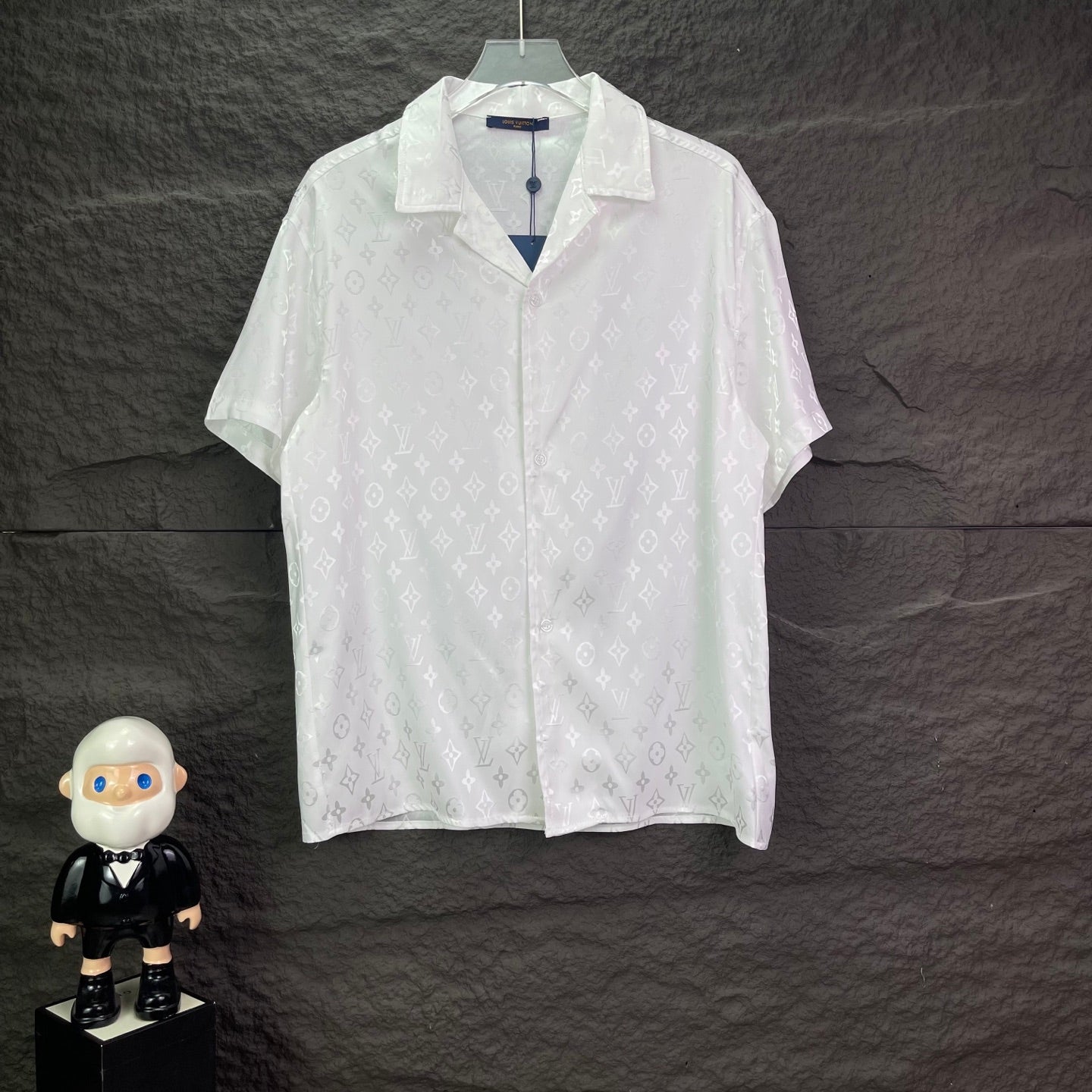 260315 New high-quality full-letter printed jacquard short-sleeved shirt