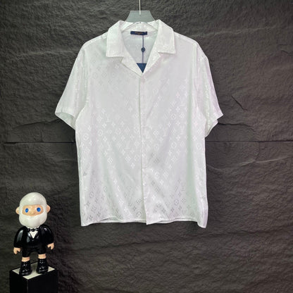 260315 New high-quality full-letter printed jacquard short-sleeved shirt