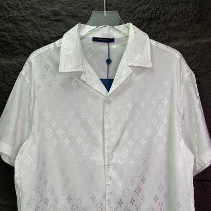 260315 New high-quality full-letter printed jacquard short-sleeved shirt