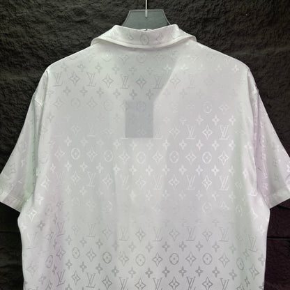 260315 New high-quality full-letter printed jacquard short-sleeved shirt