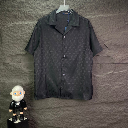 260315 New high-quality full-letter printed jacquard short-sleeved shirt