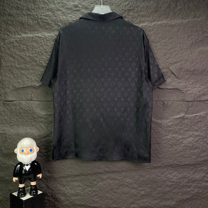 260315 New high-quality full-letter printed jacquard short-sleeved shirt