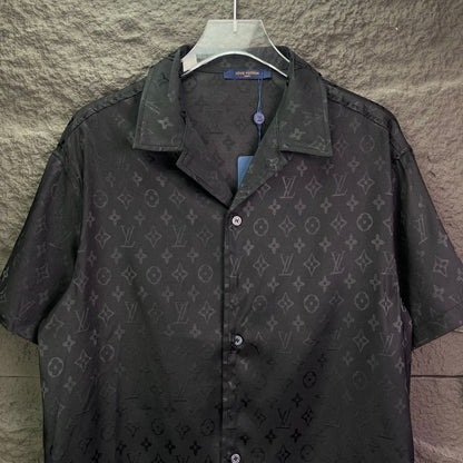 260315 New high-quality full-letter printed jacquard short-sleeved shirt