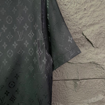260315 New high-quality full-letter printed jacquard short-sleeved shirt