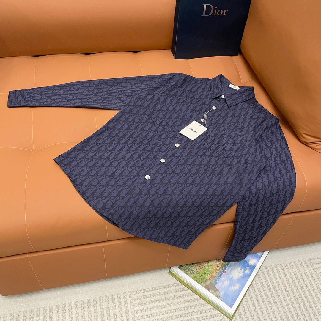 260315 New high-quality full-embroidered letter jacquard logo denim jacket