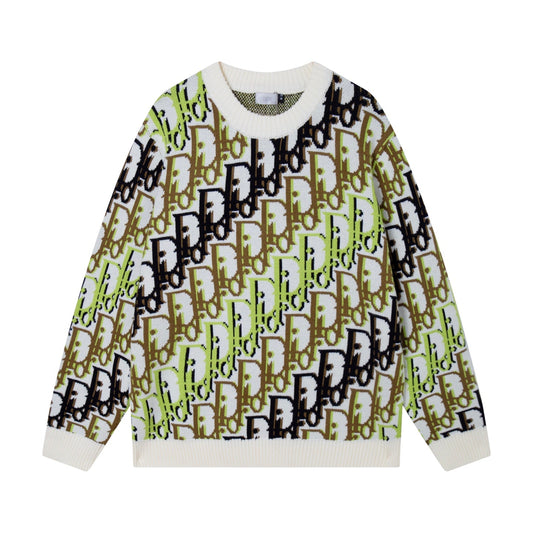 260315 New high-quality full-pattern jacquard wool knitted round-neck sweater